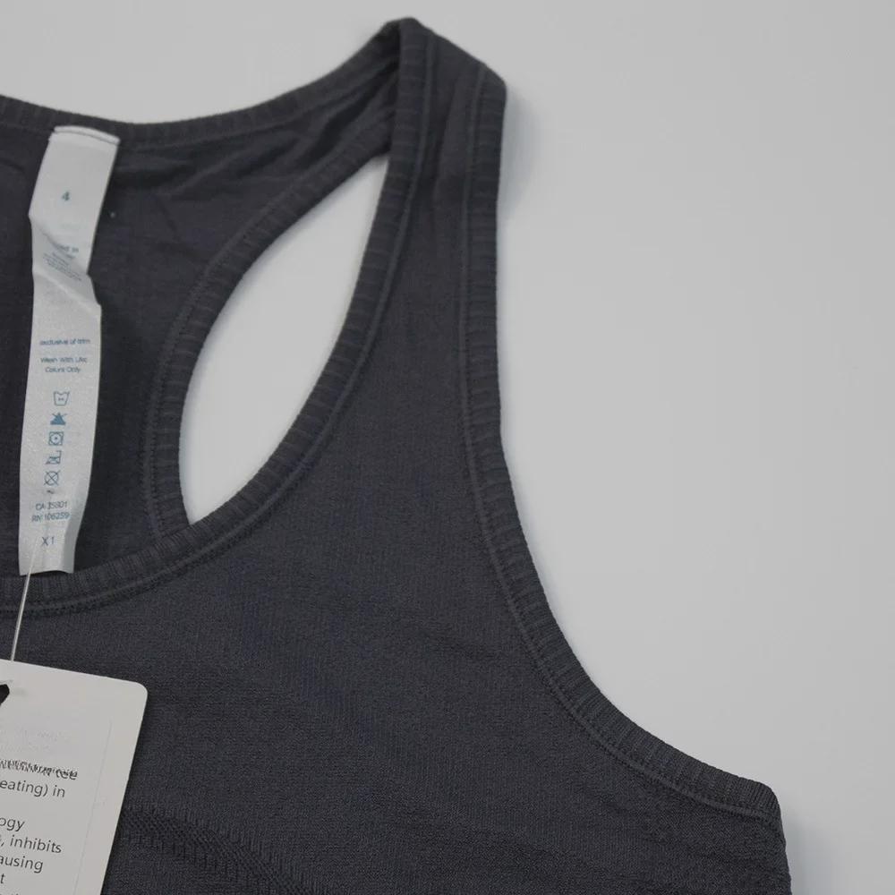 Vysoce elastická bezešvá dámská rychleschnoucí prodyšná fitness vesta na jógu bez rukávů