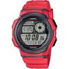 AE-1000W-4AV World Time Digital Men's Watch, Red, Overseas Model
