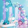 5pcs/set Mermaid Tail Shells Balloons Under the Deep Sea Mermaid Theme Party Decorations Baby Shower Girl Birthday Party Favors