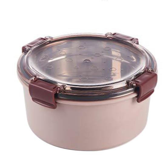 1000ml Round Stainless Steel Bento Lunch Box Leakproof Food Container with Lid