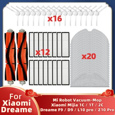 Fit For Xiaomi Mi Robot Mijia 1C / 1T / 2C Dreame F9 / D9 / D9 Pro / D9 Max / L10 Pro / Z10 Pro Main Side Brush Mop Cloth Parts