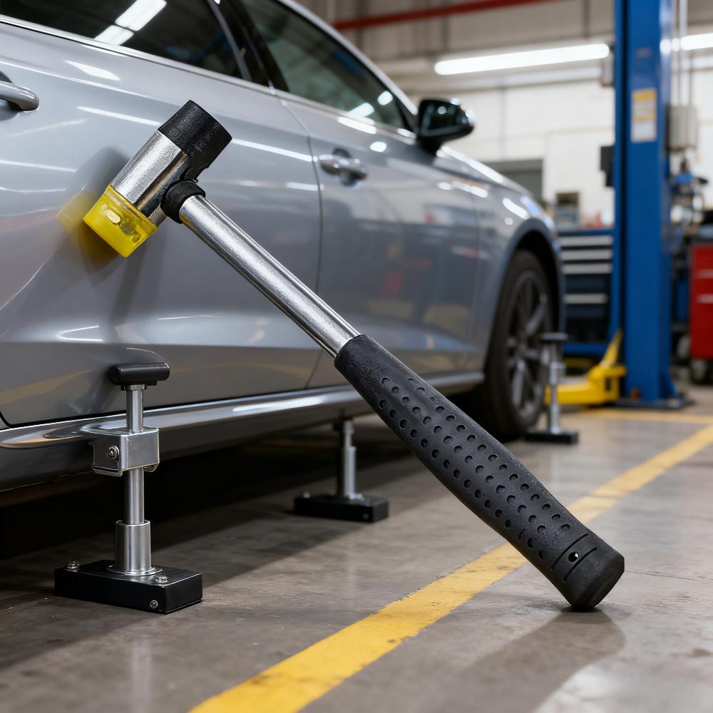 Car Dent Repair Tool Car Body Paintless Repair Multi-Head Leveling Hammer Knockout Car Dent Repair Hand Tools for Removal Hail