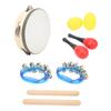 Kids Musical Instruments Set Hand Drum Egg Shaker Rumba Shaker Rattle Hand Jingle Bell Rhythm Stick Kit for Children