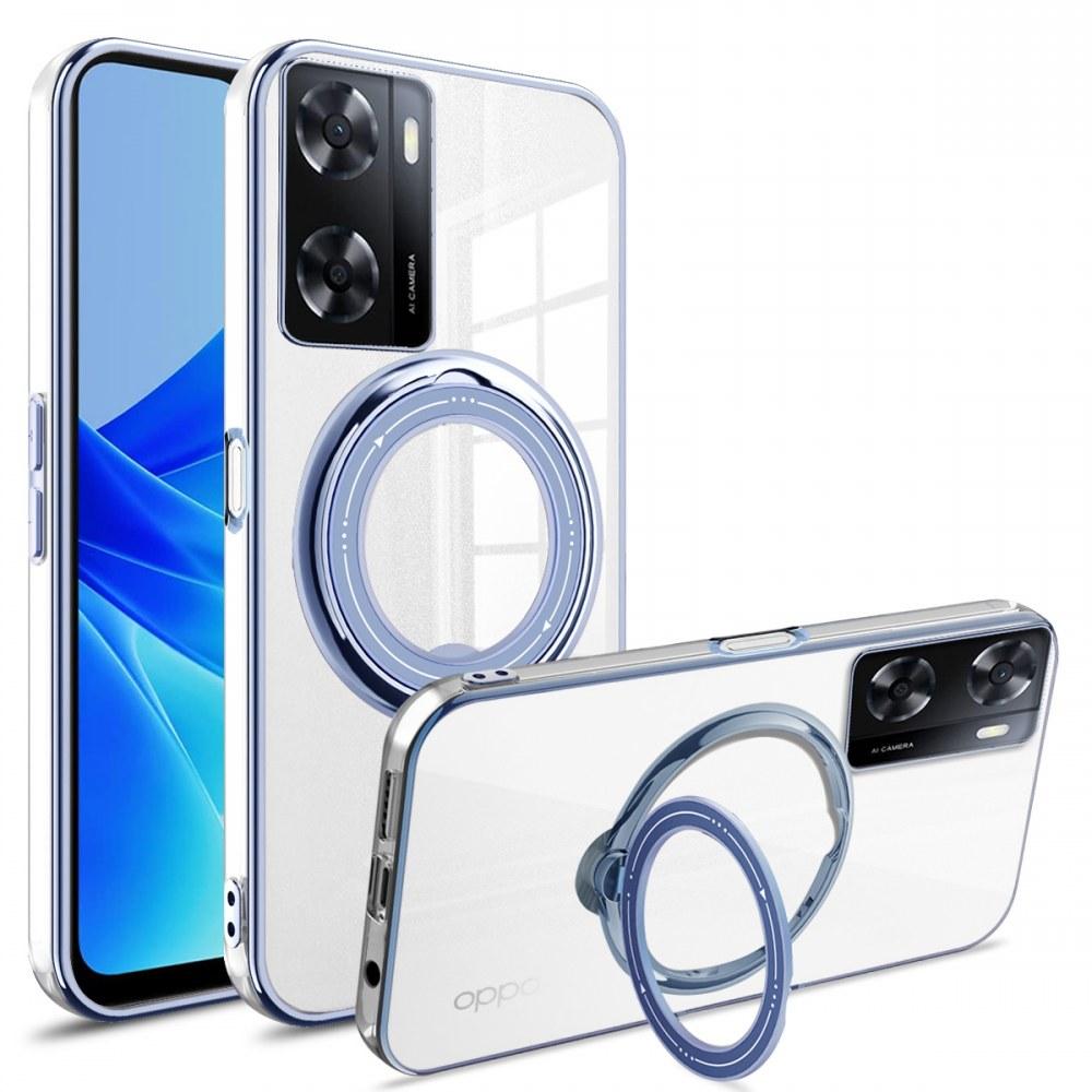 

Прозорий магнітний чохол із покриттям для OPPO Realme 10 4G A53 A73 A17K A57 A77 5G A77S Кришка підставки з кільцем для бездротової зарядки Magsafe OPPO A77S 4G чорний