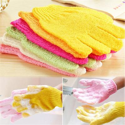 2pcs Bath Gloves Shower Scrubber Back Exfoliating Skid Resistance Body Massage Sponge Bath Glove