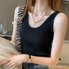 Ice Silk Threaded Sling Vest Slim Fit Inner Top Base Solid Color Simple Neck Sling Vest