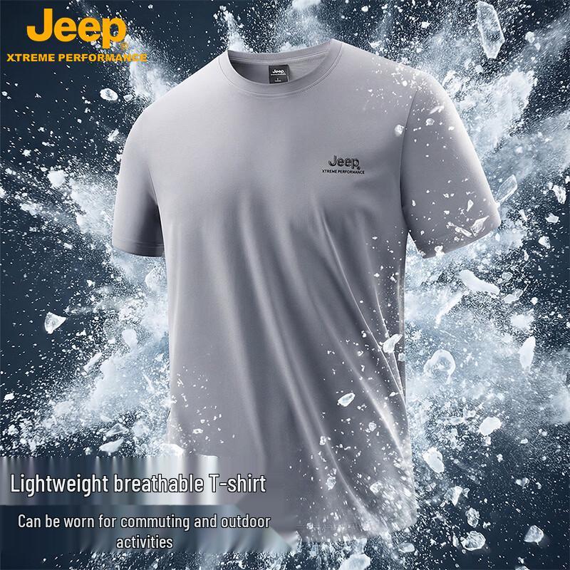 JEEP Men s Ice Silk Quick-Dry Short-Sleeve T-Shirt 3XL