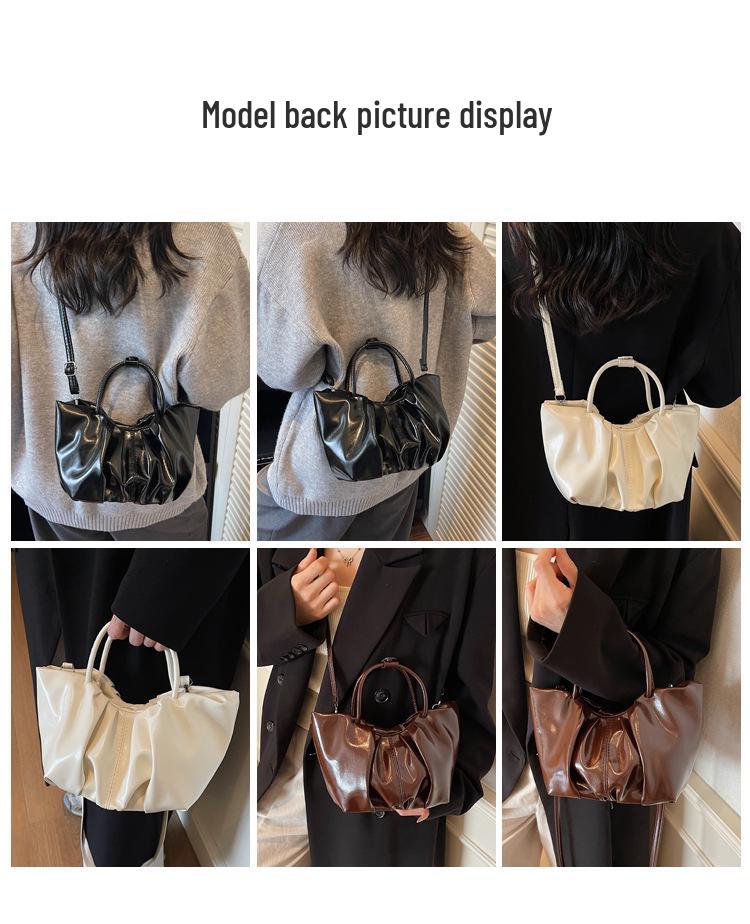 2025 Autumn French Pleated Cloud Bag: New Fashion Textured Casual Handbag & Crossbody