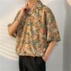 2026 Large Retro Cuban Collar Men's Ice Silk Short Sleeve Shirt