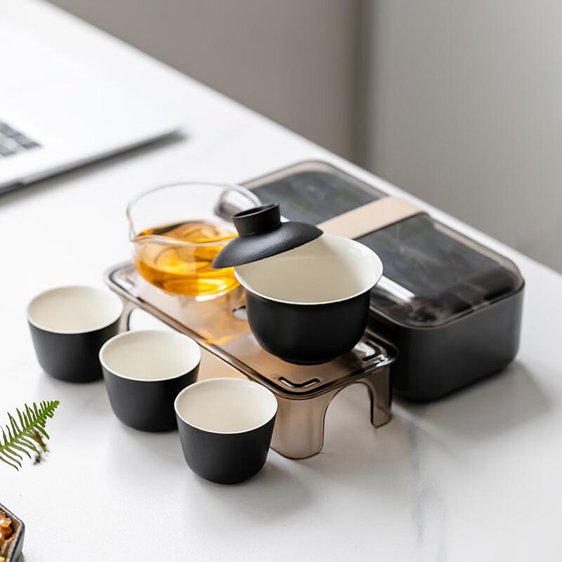 Zhuijia Plant Ash Ceramic Travel Tea Set