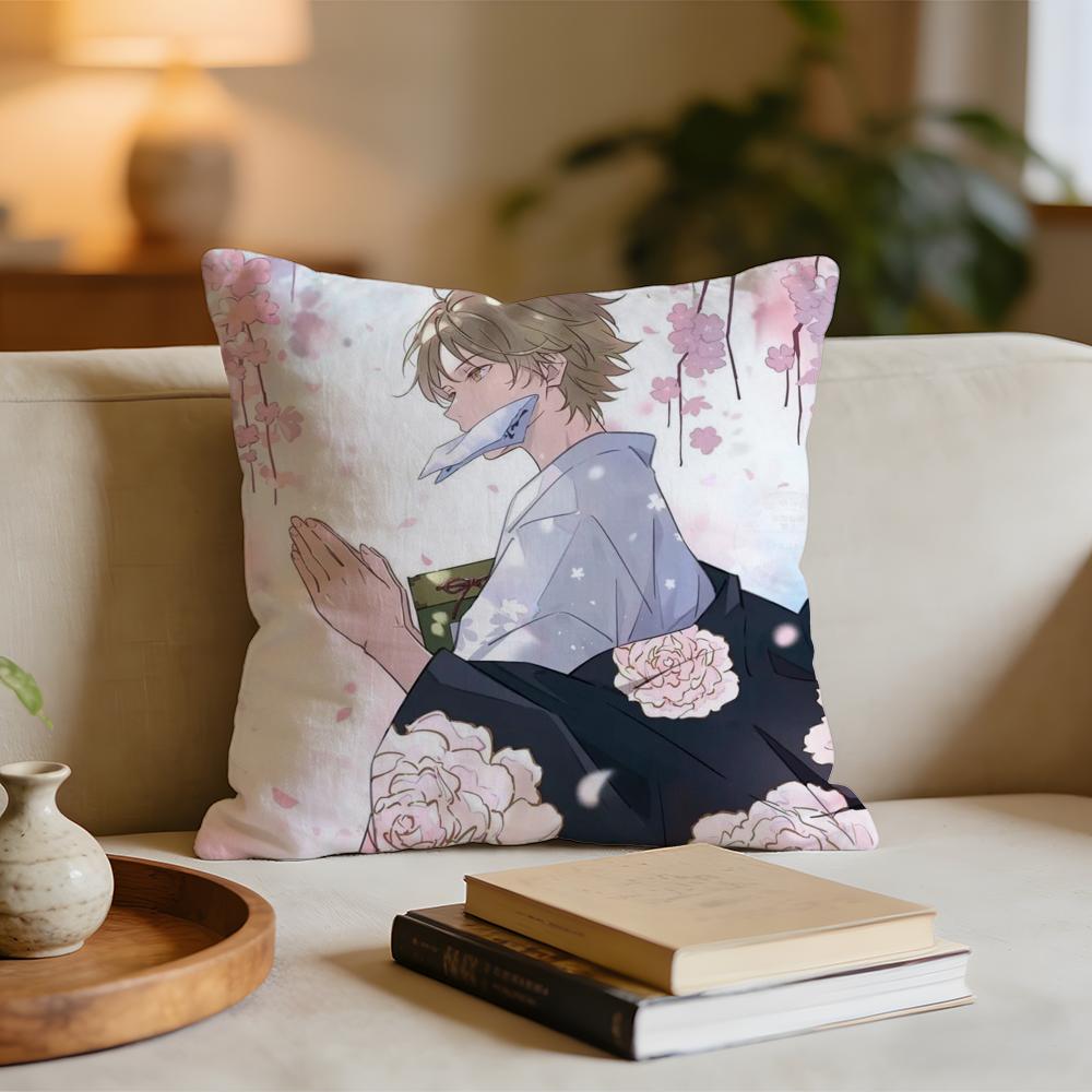 NNatSUmes Book of Friends Anime Cushion Cover Short Plush Pillowcase for Bed Sofa Carwashable