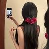Women Hair Stick Artificial Flower Decor Hairpin Buns Half-Combed Hairstyles Chinese Hairpin Headgear Hanfu Hair Accessories