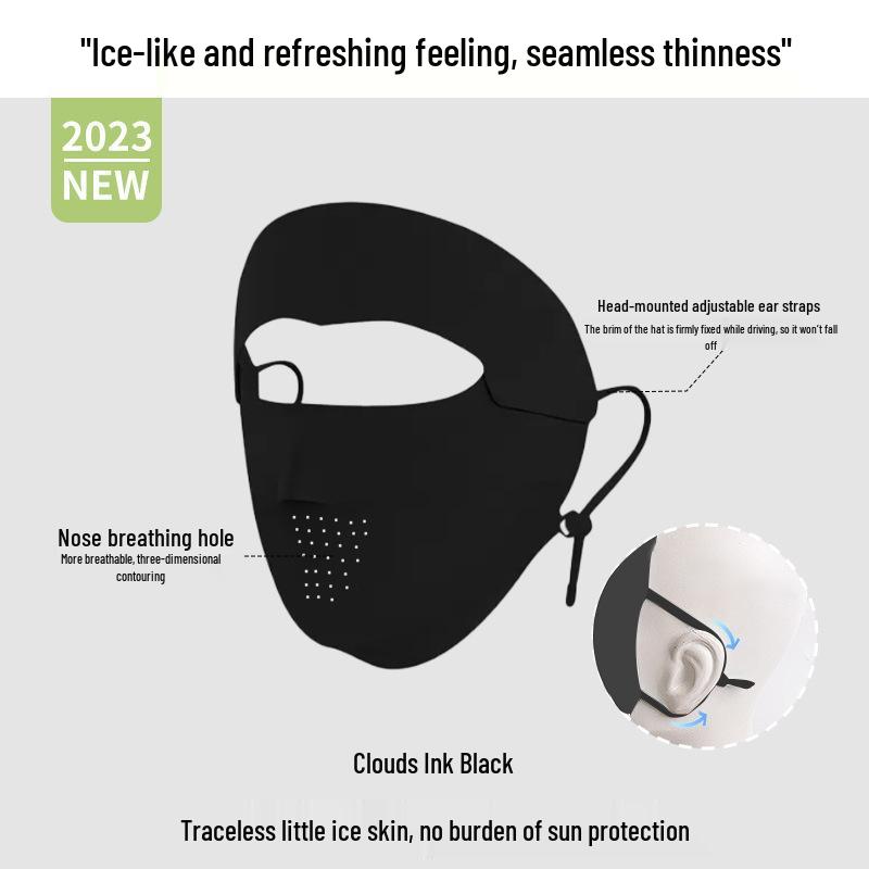 Trendy Seamless Ice Silk Facekini: Breathable Full-Cover Sun Protection Mask for Women