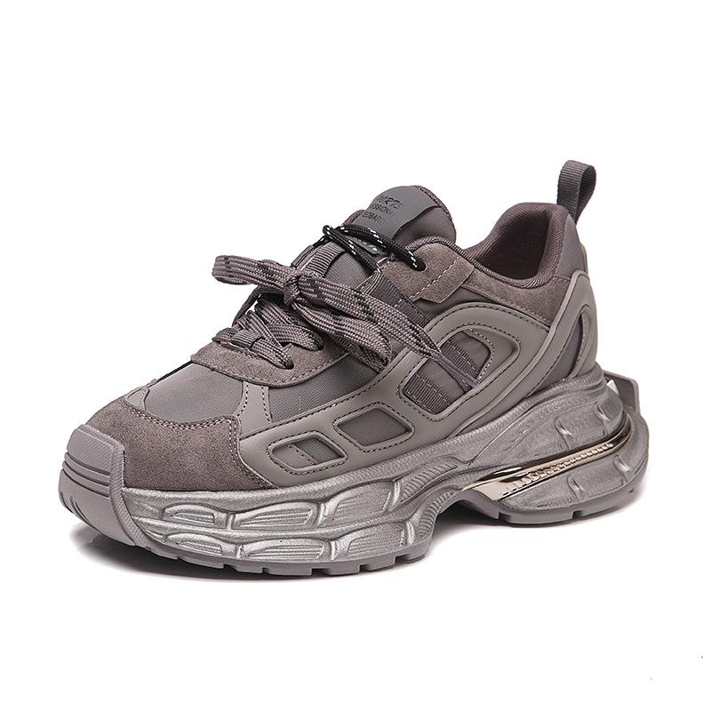 

Новые женские кроссовки, модные спортивные одинарные кроссовки на толстой подошве 37 светло-серый