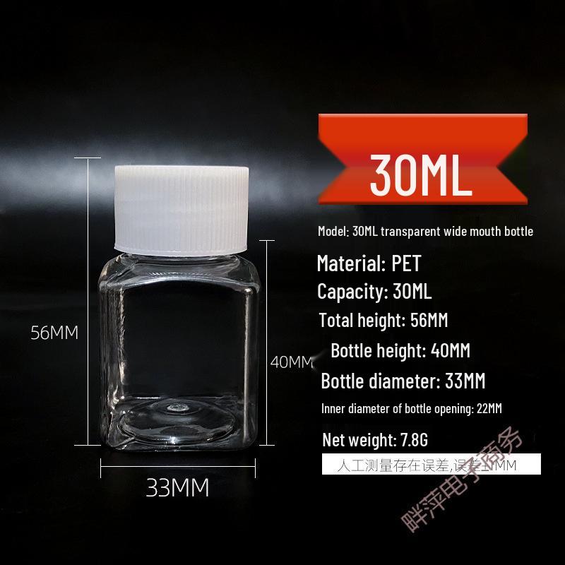 Piccola Bottiglia di Plastica Trasparente per Medicine (15/20/30/50 ml) per Liquidi e Campioni