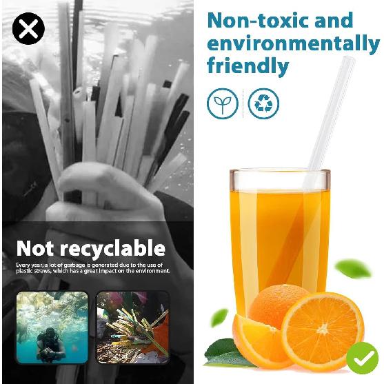 20 Pack Reble Glass Straws,6 Straight and 4 Bent and 6 Short Glass Straw with 4 Brushes,Perfect for Cocktail, Smoothies, Juice,