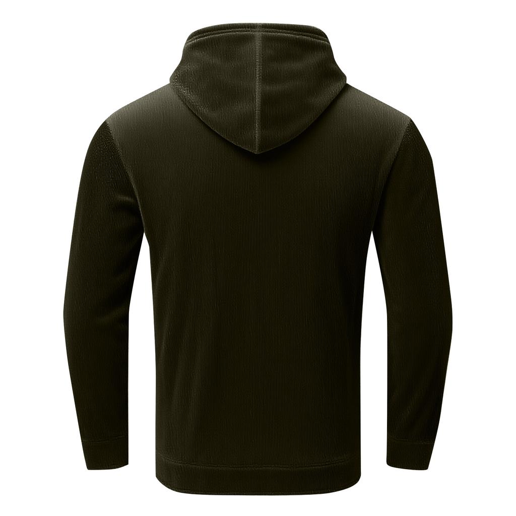 Men's Solid Color Fleece Half Zip Pocket Sweatshirt Hoodie Men's Sports Large Size Casual Sweatshirt