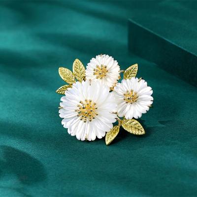 Pflanze Gänseblümchen Blume Broschen Für Frauen Kleidung Mantel Schmuck Party Accessoires Geschenke