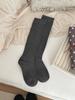 Women Gray Calf Socks,Spring Autumn Winter Micro‑Pressure Leg Socks,Thin Solid Color Stackable High‑Elastic Breathable Pure Cotton Versatile Socks