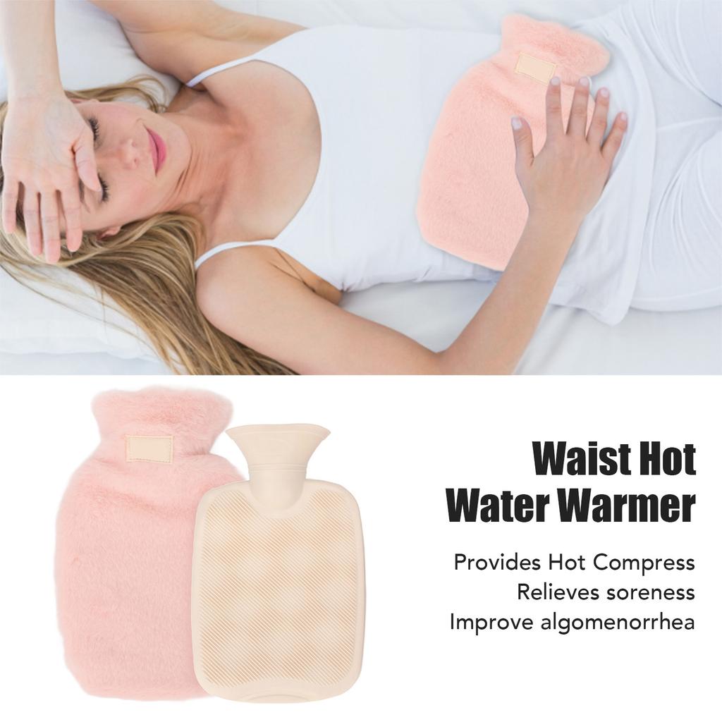 PVC Hot Water Bag with Soft Plush Cover Leakproof Winter Warm Bed Warmer Water Bag 1000ml