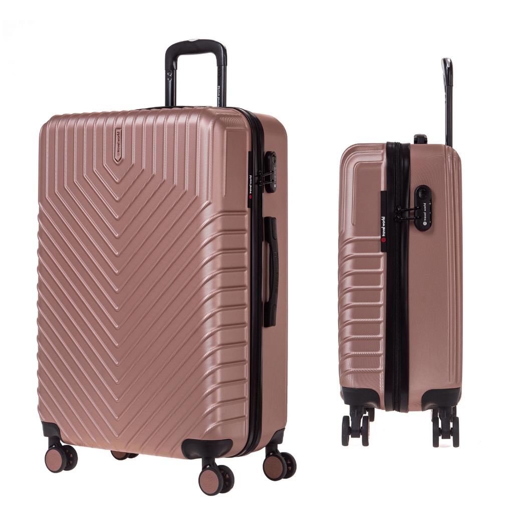 Set of 3 Rigid Suitcases (XL 86 Cm) (L-76cm) (S-56cm) TMS PINK GOLD