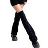 Women Knitted Over Knee Leg Warmers Stockings Solid Color Flared Thigh High Leg Covers Footless Long Socks Streetwear