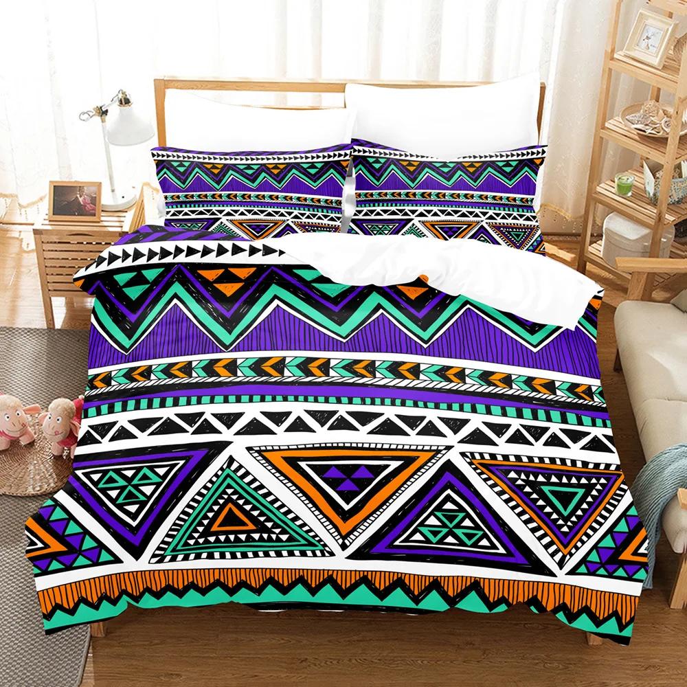 Black Geometric Comforter Bedding Sets Double Single Quilt Cover Set Bedroom Bedclothes Luxury Duvet Cover Set Microfiber Fabric