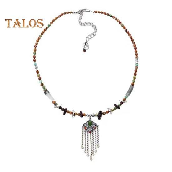 

Женское ожерелье неправильной формы с каменной кисточкой из искусственного нефрита, кулон с безопасным замком, Vinatge, этнический стиль, регулируемая удлиненная длина, гладкая шея, ювелирные изделия для женщин разноцветный