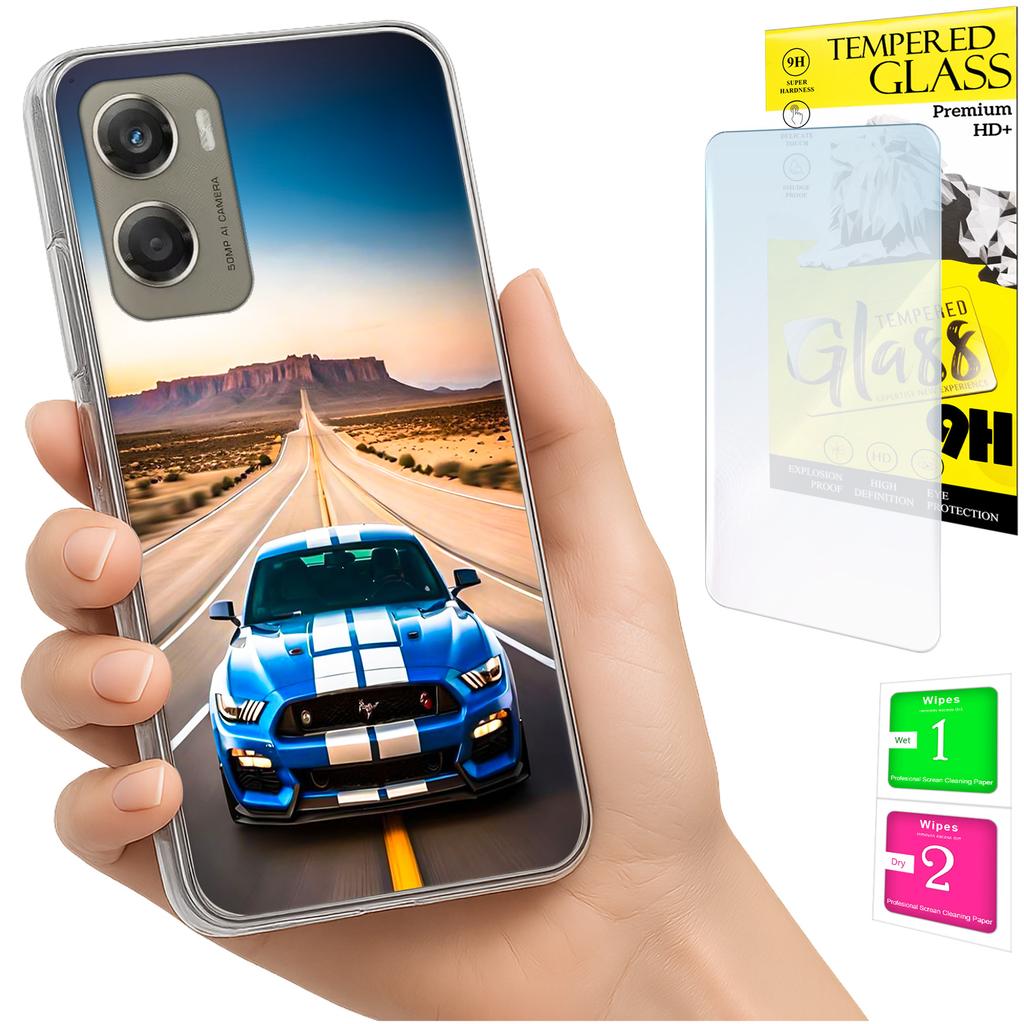 Hülle Für Motorola Moto G06 / G06 Power Hülle Case Rückseite Etui + Glas