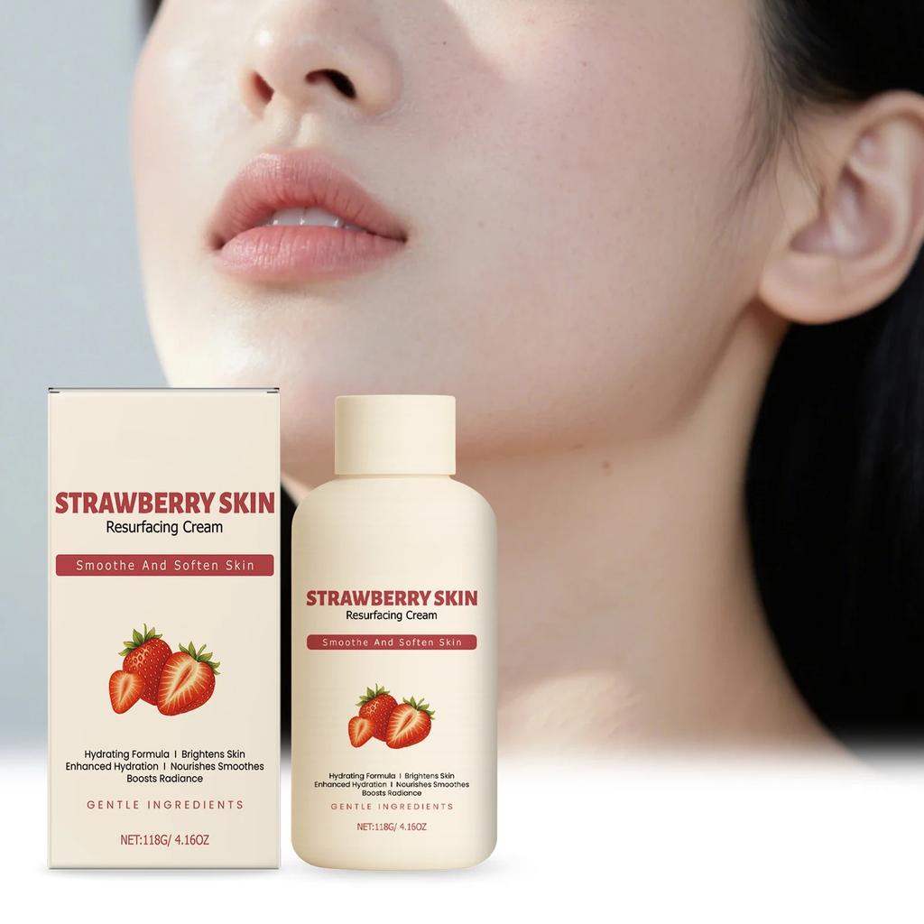 Erdbeer Verjüngende Körpercreme Aufhellend Glatte Weiche Haut Intensive Feuchtigkeitspflege für Trockene Raue Haut Körperbuttercreme