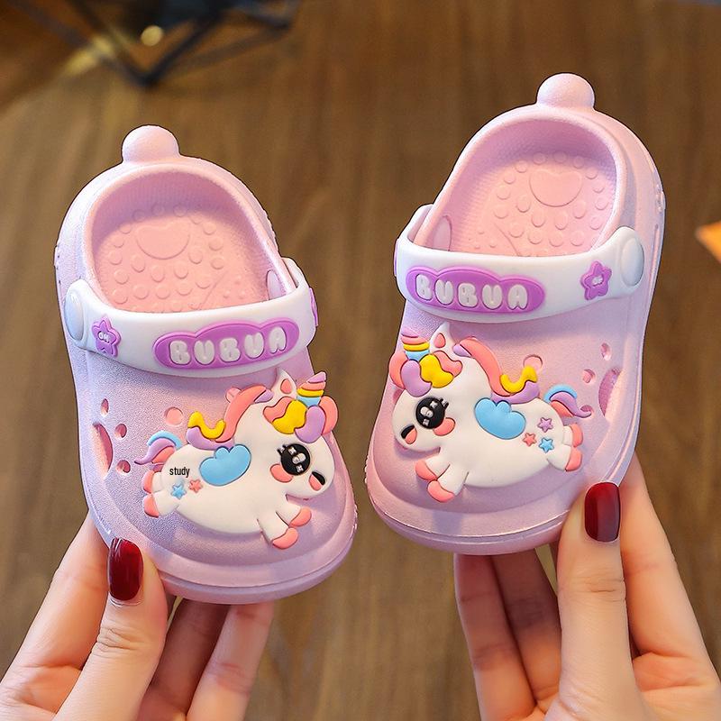 Chaussures Sabots Dessin Animé DIY pour Enfants Filles, Claquettes d'Été pour Tout-Petits, Bout Anti-Collision Mignon, Âges 1-3