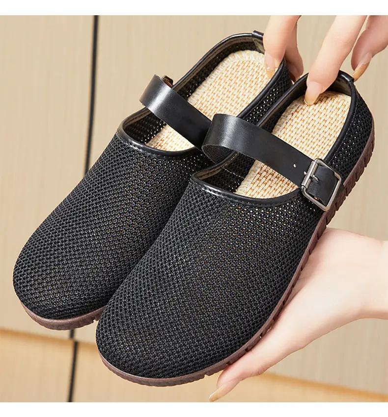 

Женские туфли без застежек, стильные дышащие повседневные мокасины, легкие модные туфли на плоской подошве для мам, нескользящие новые весенние модные кроссовки 36