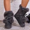 Women's Short Boots, Cute and Warm, Winter Women's Boots with Straps That Open and Close, Round Toe and Warm Velvet Women's Short Boots for One Foot