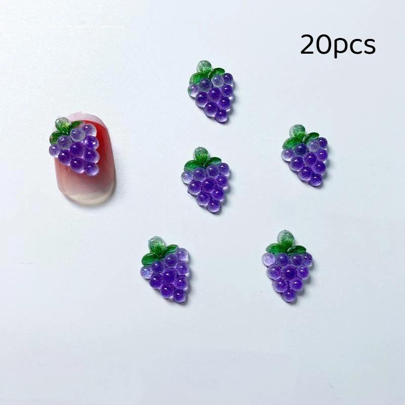 20Pcs Resin Fruit Nail Charms Jewelry Nail Art Decorations Parts Sweet 3D Mini Red Cherry Nail Art Accessories Diy Manicure Tool