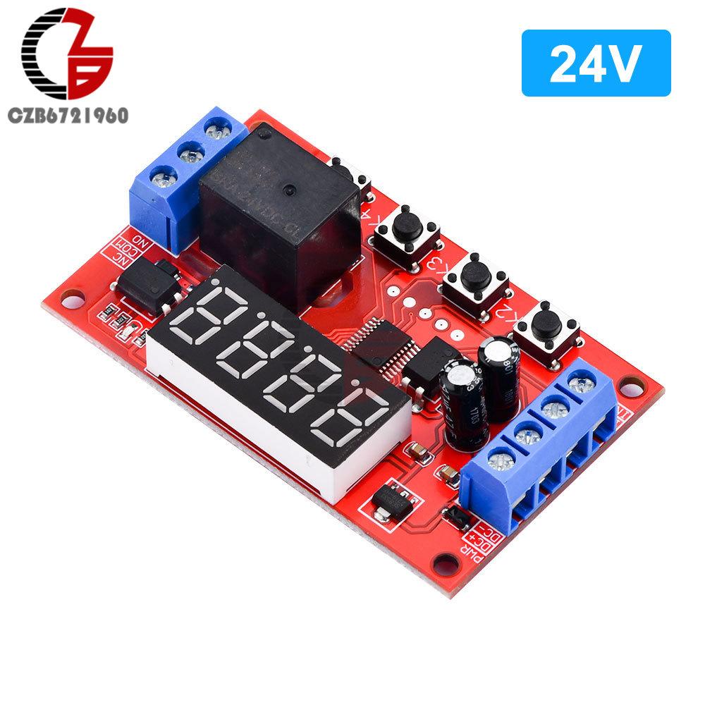 

Time Delay Relay DC 5V 12V 24V Timer Module Trigger Cycle Delay Timing Circuit Switch Module with LED Display 24V