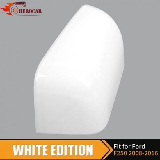 2x White Half Mirror Cover Trim For Ford F250 F350 F450 F550 Superduty 2008-2016