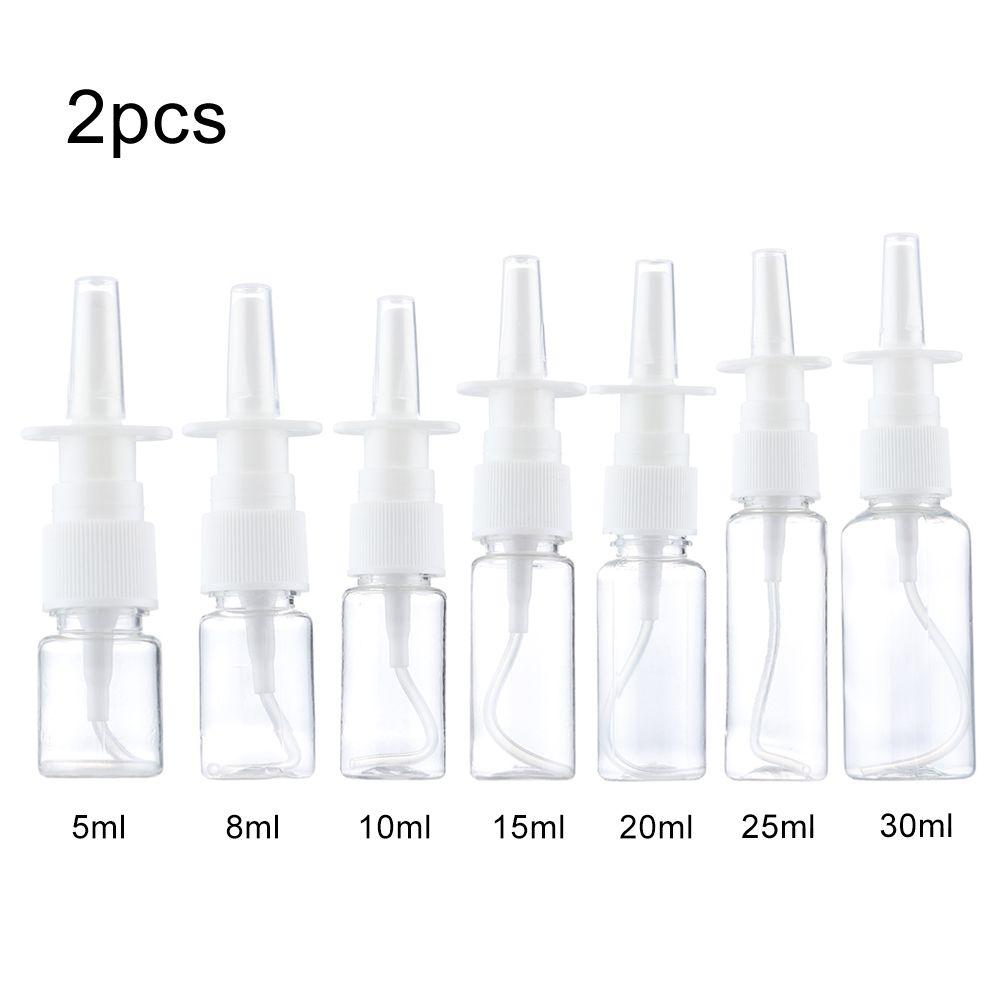 2pcs New White Nasal Spray Pump Empty Plastic Bottles Refillable Sprayer Health Nose Mist For Medical Packaging Accessories