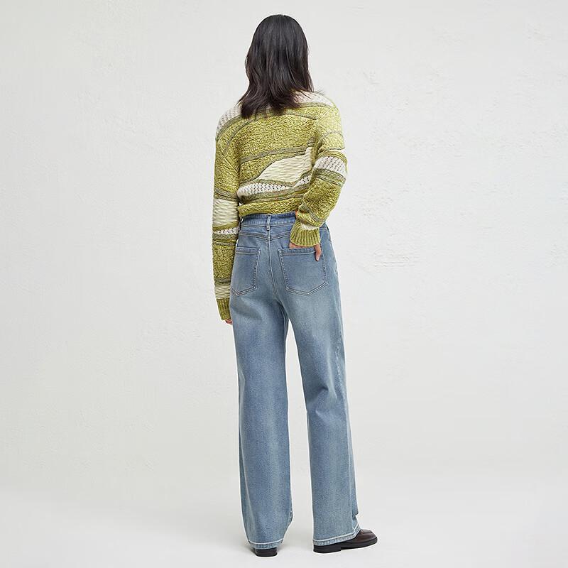 Broadcast Loose Straight Washed Denim Long Jeans