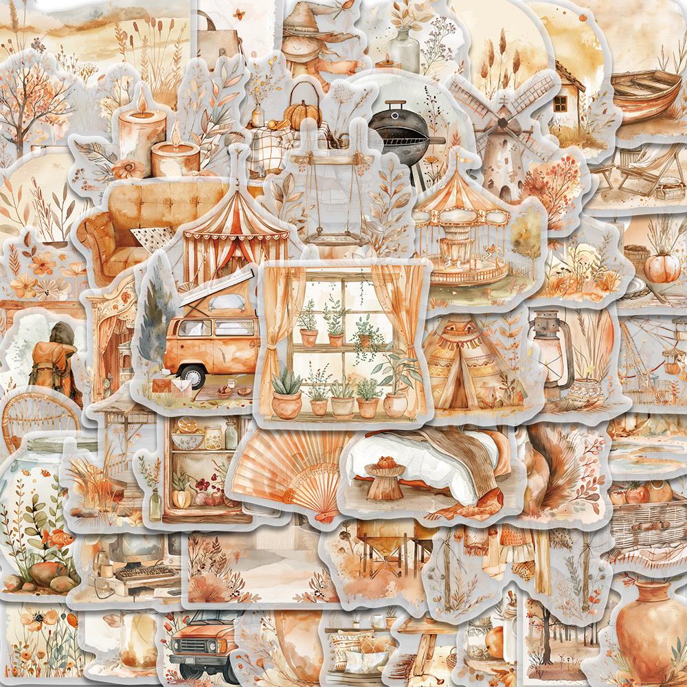 

50PCS Watercolor Clip Art Sticker Graffiti Skateboard Aesthetic Laptop Art Picture Phone Motorcycle Luggage Car Cool Stickers