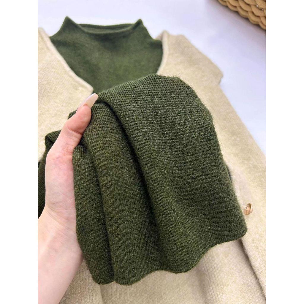 Korean Style Stand Collar Slim Knit Top for Women - Winter 2026