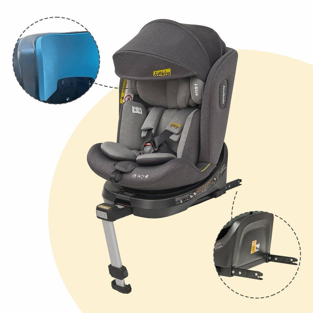 360 Rotating Child Car Seat, ISOFIX, i-Size 40-150cm, 0-12 Years, Rear-Facing, ECE R129 (Pink)
