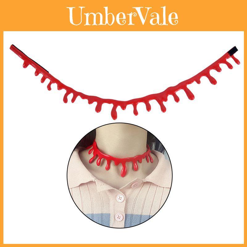 Halloween Vampire Necklace Spooky Gothic Style Plastic Geometric Blood Necklace