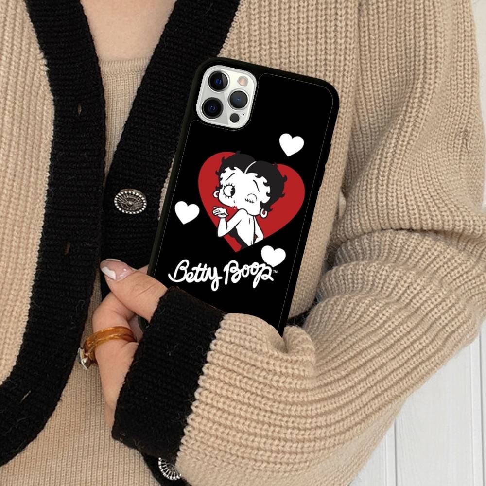 Animation B-Betty Boop PC+TPU Protective Phone Case For IPhone 17 16 Pro Max 15 Plus 14 13 12 11 Cover