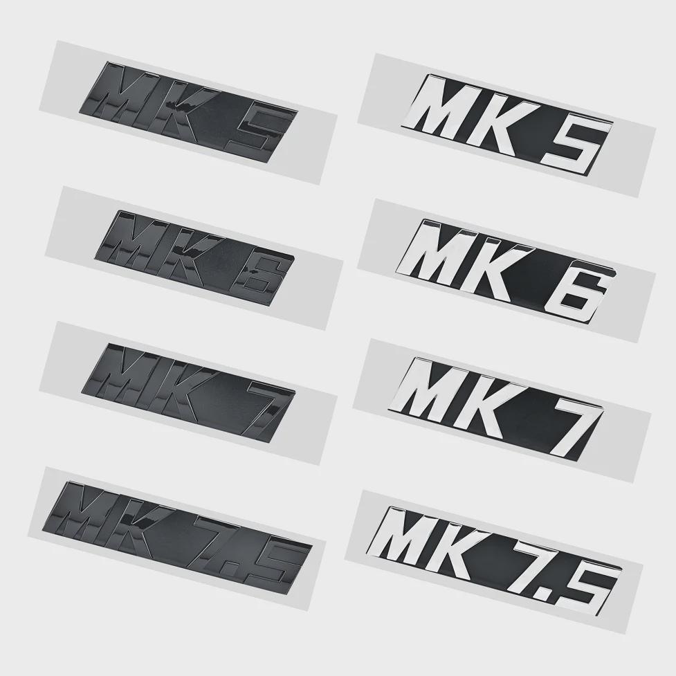 3D ABS Letters MK5 MK6 MK7 MK7.5 Emblem for GOLF Car Grille Bracket Badge Sticker Glossy Black Silver