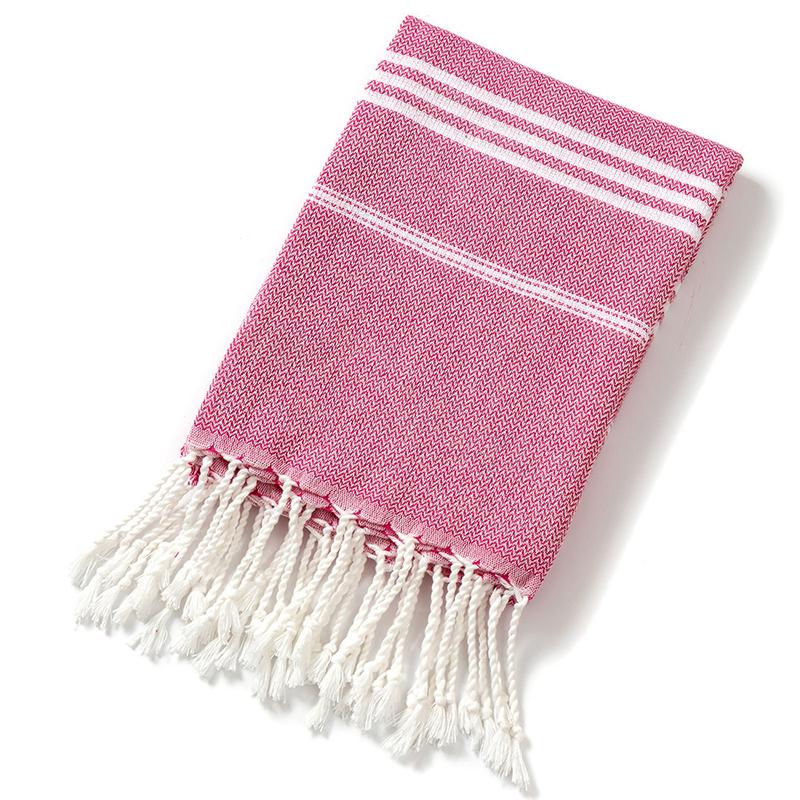 Cotton Striped Turkish Sports Bath Towel With Tassels Travel Gym Camping Sauna Beach Pool Blanket Absorbent Easy Care