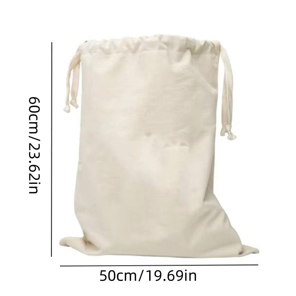 Printing Fabric Laundry Bag Cotton and Linen Drawstring Duffle Bag Durable Storage Bag