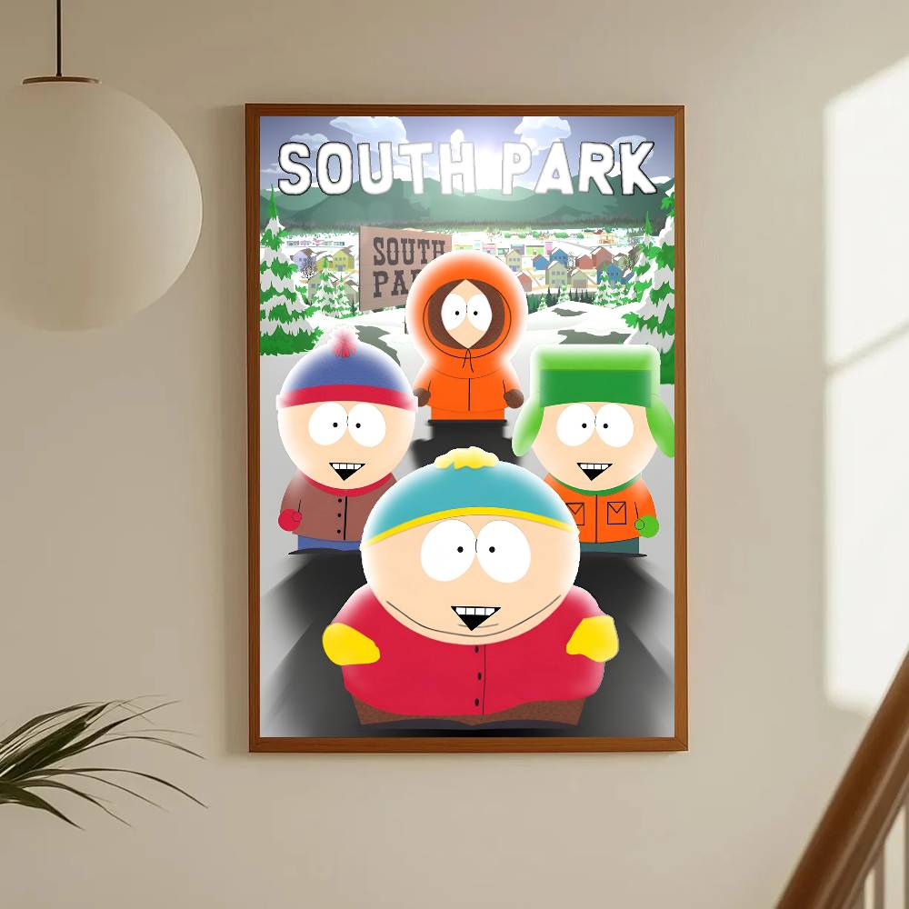 1pc Anime P-Parks Souths Poster Sticker Print Waterproof Wall Art For Living Room Bedroom Home Decor
