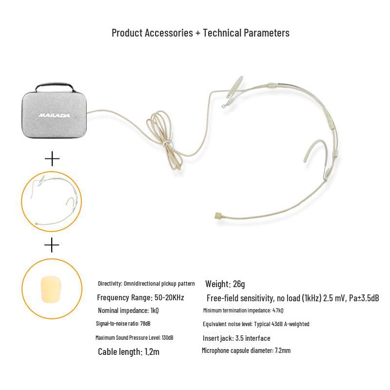

7 Mai Lada HM60 Wired Head-worn Microphone - Performance Anti-howling Small Bee Ear Mic