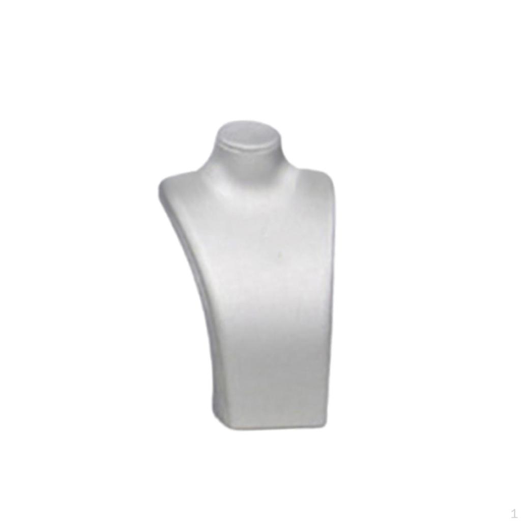 Elegant Necklace Stand, PU Leather Jewelry Display Retro Mannequin Bust, Tabletop Storage