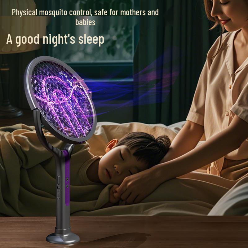 Retractable Electric Mosquito Swatter with Light, Foldable & Rotatable Design, Rechargeable, New Model.